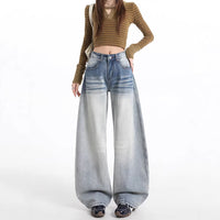 Retro Pear-shaped Texture Slim-fit Versatile Wide-leg Pants