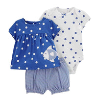 Baby Girl Short-sleeved Shorts T-shirt Three-piece Suit