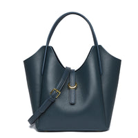 Genuine Leather Women's Large Capacity Hand Holding Bucket Bag