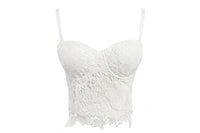 Lace cropped slim sling bra