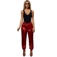 European and American fashion casual leather pants