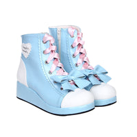 Bow princess shoes high top platform shoes