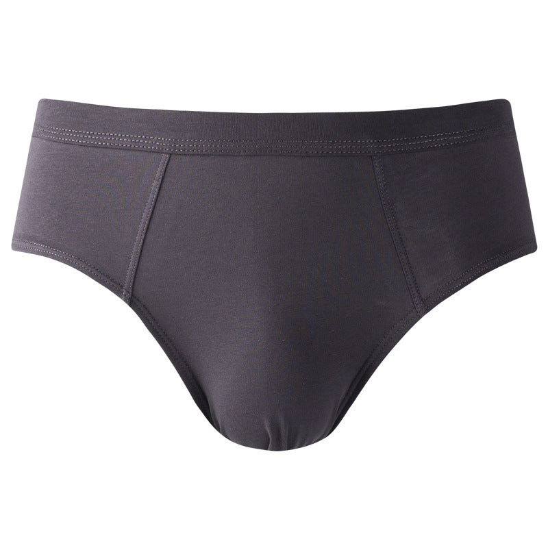 Cotton Skin-Friendly Soft U-Convex Design Solid Color Men's Briefs