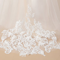 Lace Pearl Dress Satin Skirt Wedding