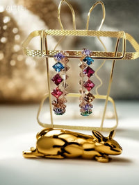 Rhombus Iridescent Large Hoop Earrings