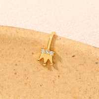 Amazon nose clip, gold micro-inlaid zircon crown nose ring, fashionable and fashionable non-perforated piercing nose studs