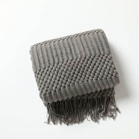 Sofa Bed Blanket Cashmere-like Warm Tassel Scarf