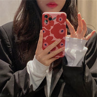 Compatible with Apple, Retro red flower phone case for iPhone12ProMax/8plus