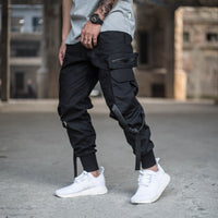 Concealed beam pants men's tide brand Yu Wenle multi-pocket tooling trousers loose Harlan camouflage casual paratrooper pants