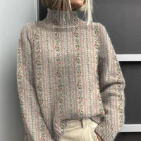 AutumnWinter Christmas Long-Sleeve Turtleneck Hoodie With Lapel Collar
