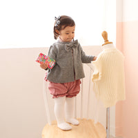 Cotton Top Baby Casual Round Neck Bow Coat