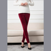 Women's Outer Wear Fleece Stretch Leggings With Small Feet