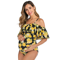 Ruffled one-piece maternity swimsuit