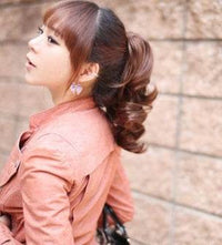Trendy Korean style tiger ponytail curls Tied ponytail wigs
