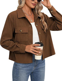Short Corduroy Button Navel Jacket Short Coat Cross Border
