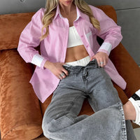Oversize Loose Striped Blouse For Women