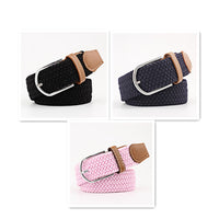 Women's Canvas Belt Student Pants Casual Stretch Braided Needle Buckle