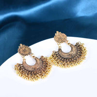 Retro Tassel Bohemian Ethnic Carved Flower Semicircle Bell Earrings