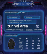 Winter New Functional Fan Moving Ribbon Hooded Cotton Jacket Men
