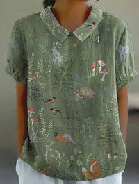 Summer Short Sleeve Printed Pullover Shirt