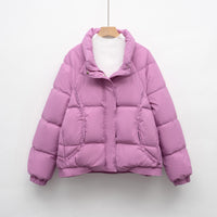 Women's Petite Thick Loose Duck Down Coat With Stand-up Collar For Warmth