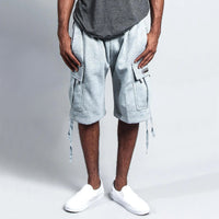 Men's Casual Five-point Overalls Multi-pocket Loose Straight Shorts