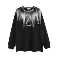 Men's High Street Design Sense Niche Spray Painting Hot Drilling Five-pointed Star Long Sleeve