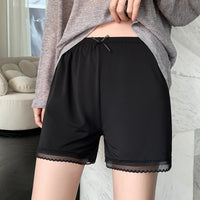 Safety Pants Women's Ice Silk Bow Lace Loose Anti-exposure Shorts