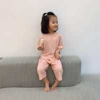 Children's Modal Loose Solid Color Pajamas Homewear Set
