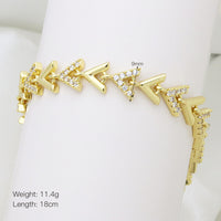 Zircon-inlaid Copper Bangle Bracelet With 18K Gold Plating Square Design Versatile And Effortlessly Luxurious
