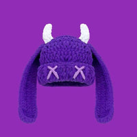 Japanese-style Sweet Dopamine Little Devil Knitted Hat For Women