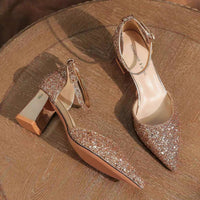 Two-way Strap High-heeled Shoes For Wedding Dresses