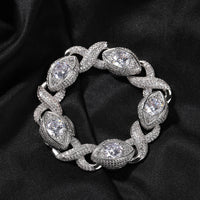 Exaggerated 15mm Zircon Infinity Eyes 8-Shape Cuban Necklace