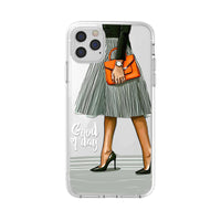 Fashion Lady Mobile Phone Case Transparent TPU Soft Protective Cover