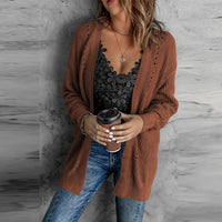 Knitwear Loose Large Size Mid-length Split Cardigan Sweater