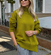 Simple And Casual Solid-color Pullover Knit Sweater
