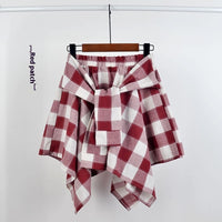 College Style Plaid Irregular Dance Skirt