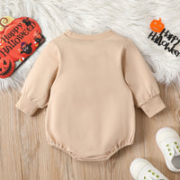 Halloween Pumpkin Alphabet Cartoon Romper Long Sleeve