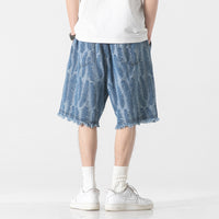 Fashion Brand Jacquard Denim Shorts Men's Clothing