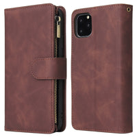 Vintage Frosted Nine-card Multi-function Zipper Pack Phone