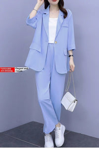 SpringAutumn New Style Professional Long Sleeve Suit Jacket And Pants Two Piece Set
