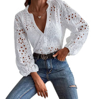 Women's Top Button-down White Shirt