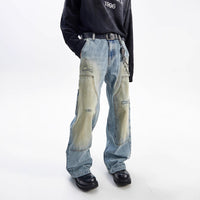 American Style Washed-out Vintage Straight Casual Loose Jeans