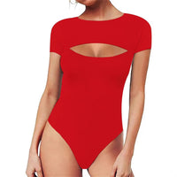 Sexy Crew-Neck Front-Cutout Slim-Fit Long-Sleeve Jumpsuit For Women