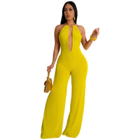 New Fashion Jumpsuit Women's Solid Color Sexy Casual