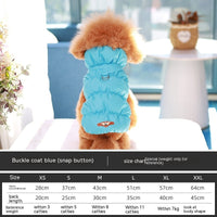 Dog Clothes Vest Warm Cotton With Buckle