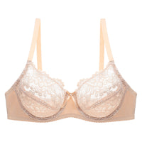 Sheer Embroidered Breathable Lace Bra