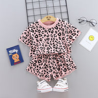 Children's Leopard Print Two-piece Set