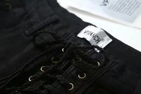 Heavy Industry Lace-Up Denim Shorts Women European And American Trend Women's Pants