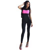 New two-color splicing fashion tight Yoga Jumpsuit